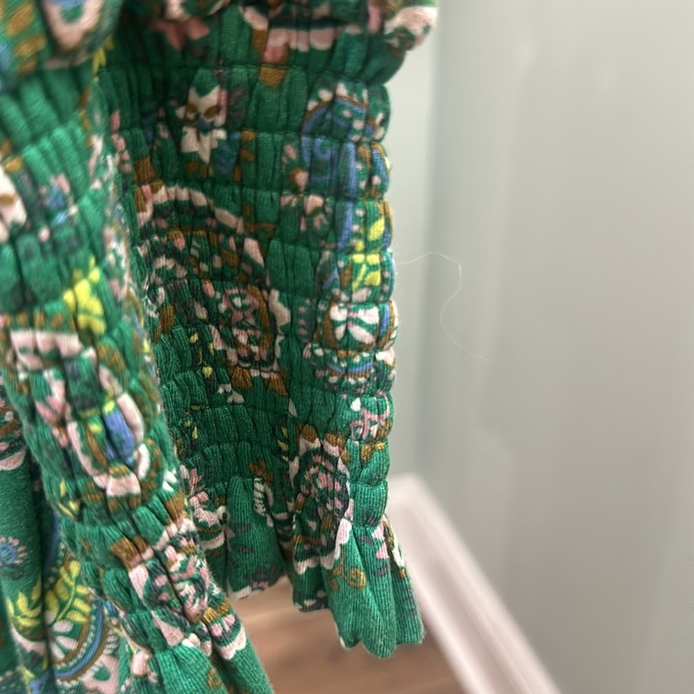 BODEN 14 large XL Gorgeous Green Paisley MAXI Dress Longsleeve - Picture 10 of 16